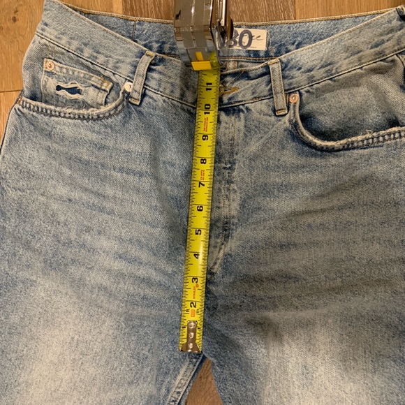 Free People- We The Free | Wide Leg Distressed Light Wash Jeans | Sz 30 Trending - Picture 8 of 10